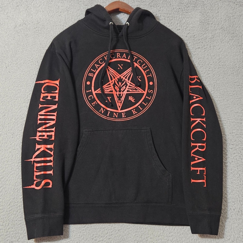 Ice Nine Kills Blackcraft Cult Hoodie Mens Size Medium Black Red Goat Logo Band